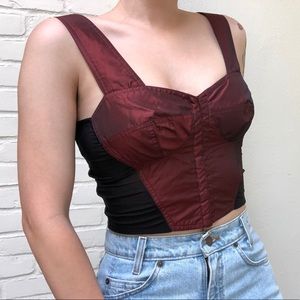 Vintage y2k Espirit Red & Black Mesh Bra Top 38B